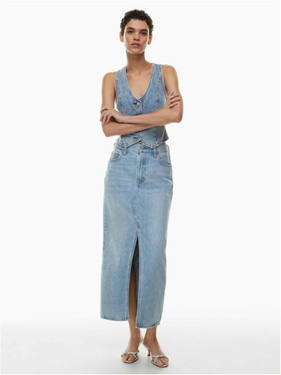 Aritzia Dresses & Skirts - Aritzia Denim Forum The '90s Vintage Maxi Denim Skirt Mid-rise denim maxi skirt